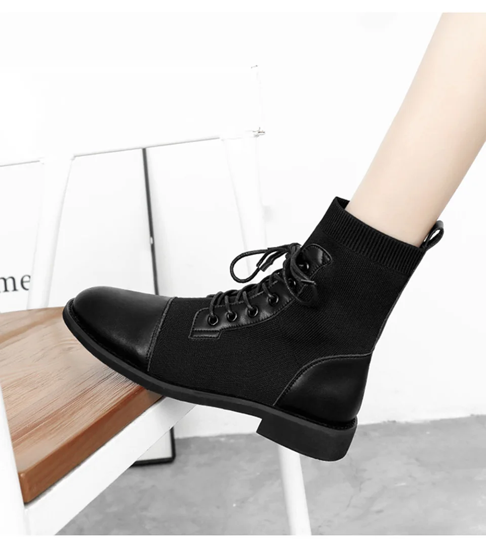 Г., новые ботильоны женские модные Прошитые зимние ботинки со шнуровкой на низком каблуке и платформе Удобная стильная обувь