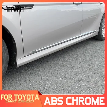 

AITWATT Fit For Toyota Camry 2018 2019 2020 ABS Chrome Side Door Body Moulding Trim Molding Strip Liner Protector Cover 4pcs