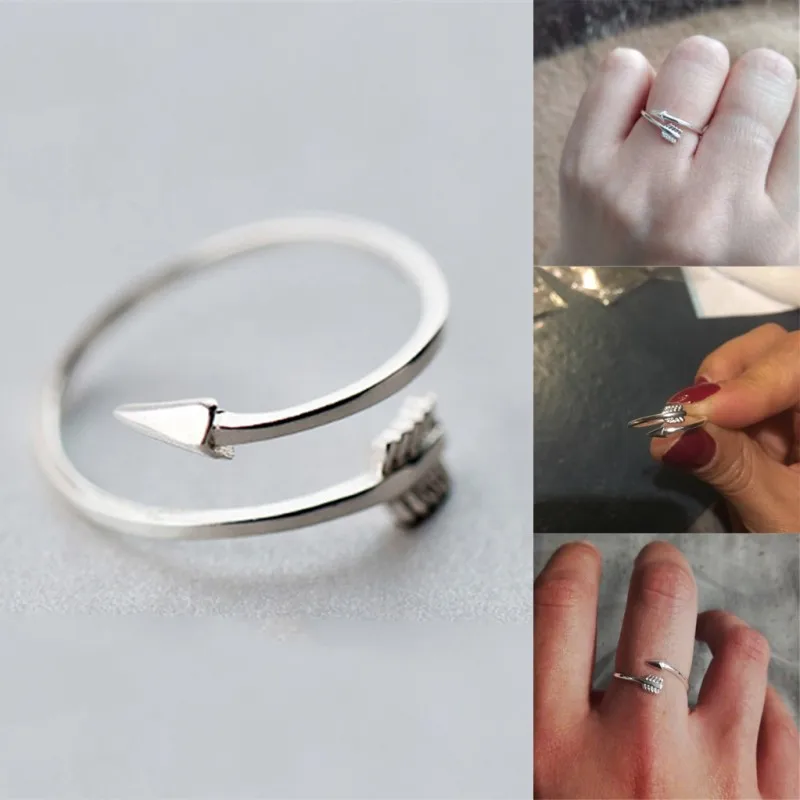 

BOAKO 2019 Fashion 925 Sterling Silver Rings for Women Jewelry Arrow Toe Ring Vintage Polished Adjustable Opening Rings Gifts