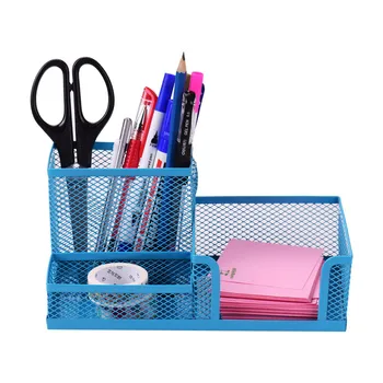 

3 Storage Multi-functional Desk Organizer Mesh Metal Pen Holder Stationery Container Storage for Home Office