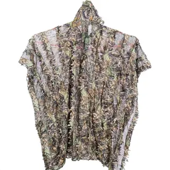 

3D Hunting Camouflage Suit With Cap Clothes Jungle Cloak Poncho Camo Bionic Leaf For Sniper Photography