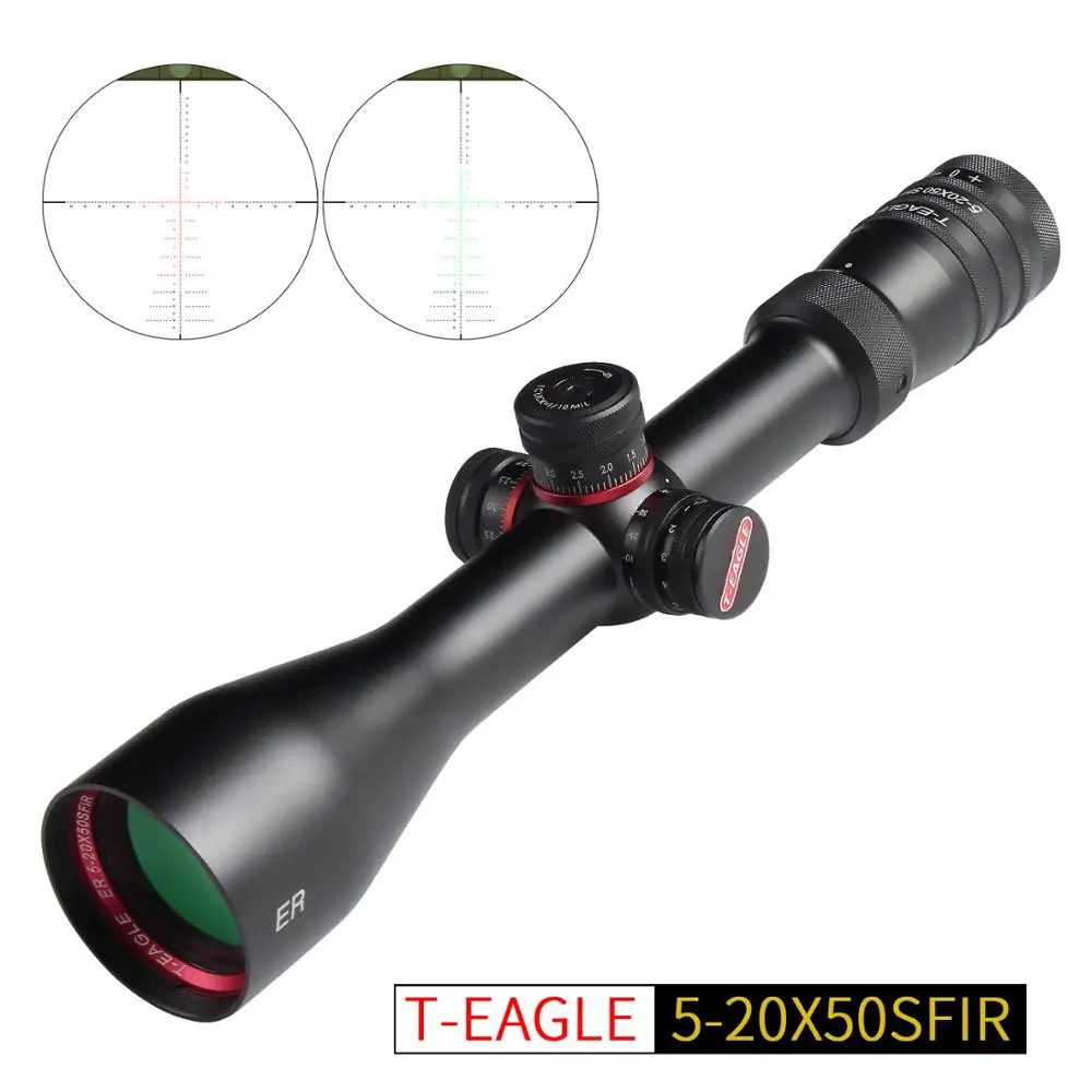 Охота TEAGLE 5-20X50 SFIR Riflescopes Светящееся Стекло травление сетка Боковая регулировка параллакса турреты замок сброс съемки область для PCP