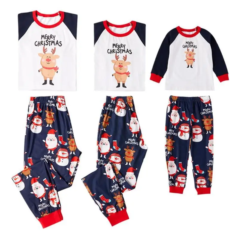

Family Outfits Xmas Letter Print Cotton Pajamas Set Parent-child Sleepwear Autumn Homewear Parent-child Outfits