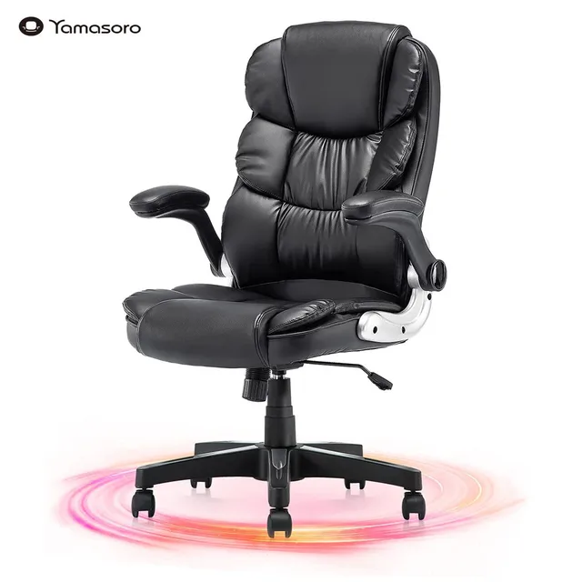 Yamasoro High-Back boss office Chair Gaming Chair Executive ergonomic leather chairs rocking office chair computer armchair 6133-black
