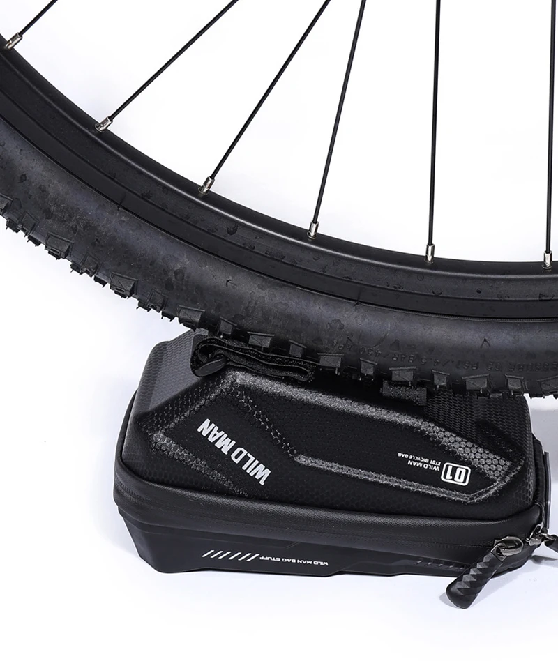 WILD MAN Rainproof Bicycle Bag Hard Shell Bike Front Bag Touch Screen Cycling Bag 6.7 Inch Phone Case Bag Bicycle Accessories