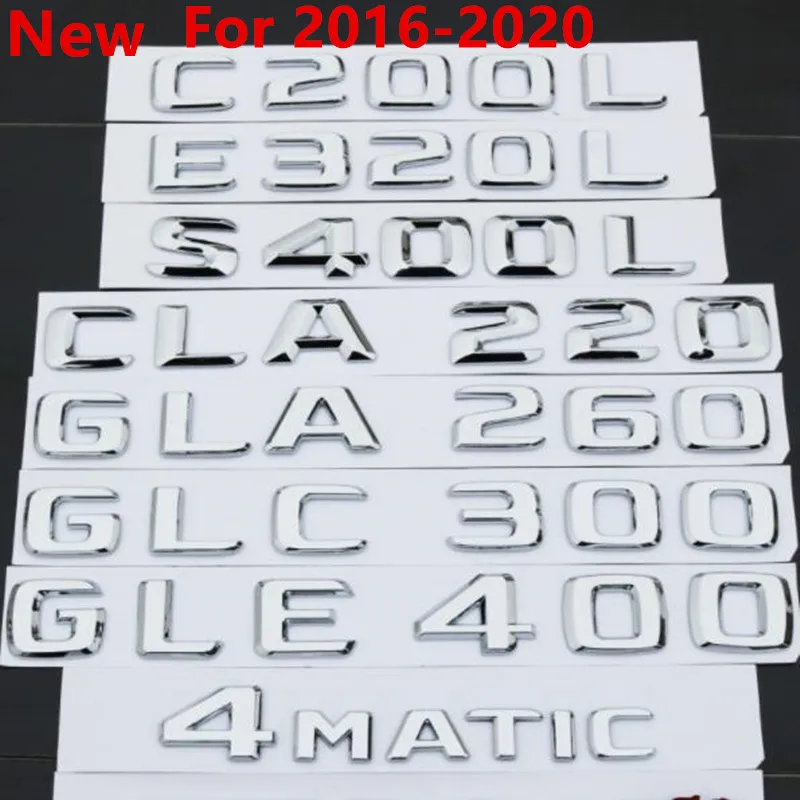 Для C Class GLA GLC GLE GLS C63 C43 C55 C180 C200 C220 C300 C320 C350 4matic CDI багажник эмблема хром значок буквы стикер автомобиля