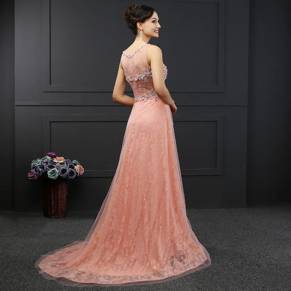 Vestido de noiva robe de soiree Румяна Бисероплетение Кружева Кристалл без рукавов платье выпускного вечера на заказ с открытыми плечами платья подружки невесты
