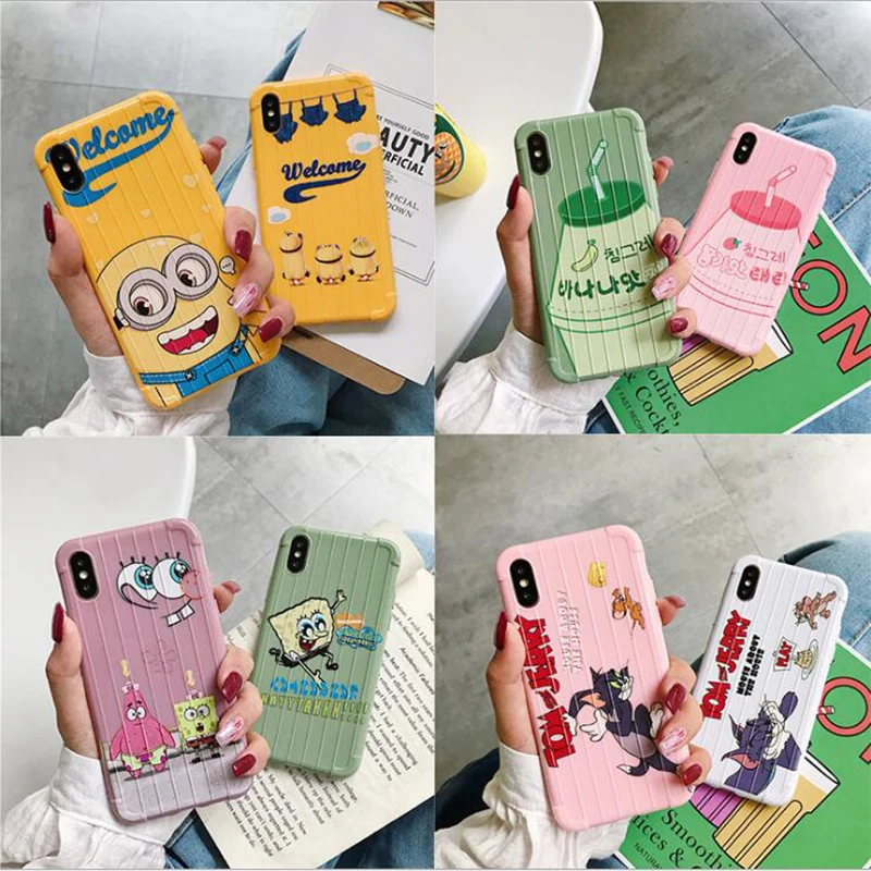 Милый багажный чехол том Джерри для iPhone 6 6s 7 8 Plus X XR XS Max мягкий силиконовый из ТПУ 11