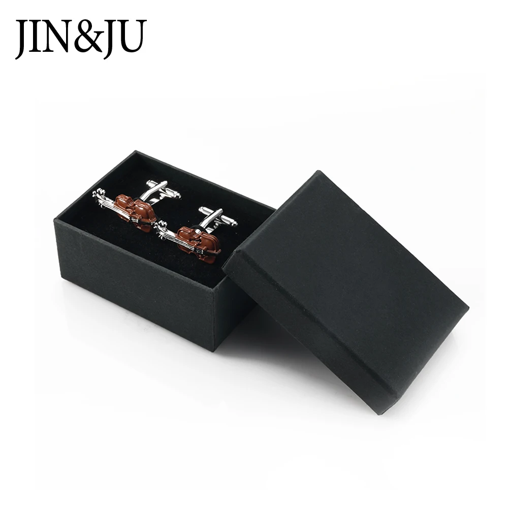 Мужские ювелирные изделия JIN& JU, коричневые эмалированные запонки для скрипки, мужские запонки, мужские запонки