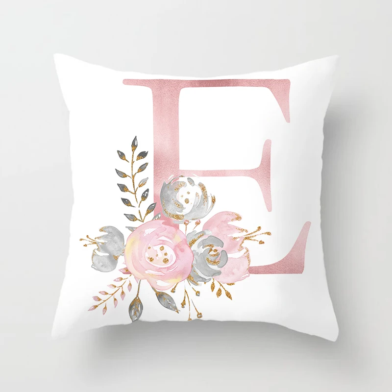 Розовая декоративная наволочка с буквенным принтом наволочка подушки для дивана полиэстер наволочка Cuscini Decorativi