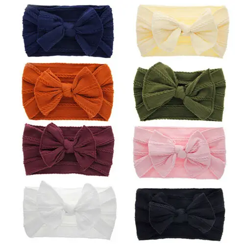

Baby Accessories Kid Girl Baby Broad Headband Toddler Cotton Linen Fashion Bow Hemp Pattern Headwear
