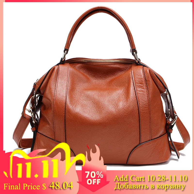 2 Size 6 Colors Dumpling Bag Genuine Leather Shoulder Bag Women Full Grain Leather Handbag Totes Large Capacity Bucket Skull Bag