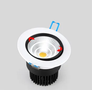

Dimmable recessed LED Downlights Angle Adjustable COB Ceiling Lamp Spot Lights 9w 12w LED downlight AC85-265V