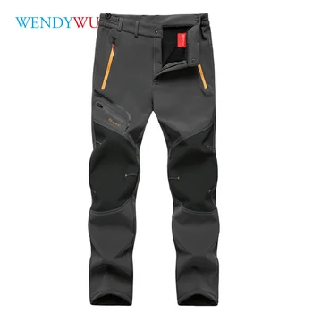 

Oversized Men Winter Fleece Waterproof Outdoor Pants Soft shell Trousers Camp Fish Trekking Climb Hiking Sport Travel Training