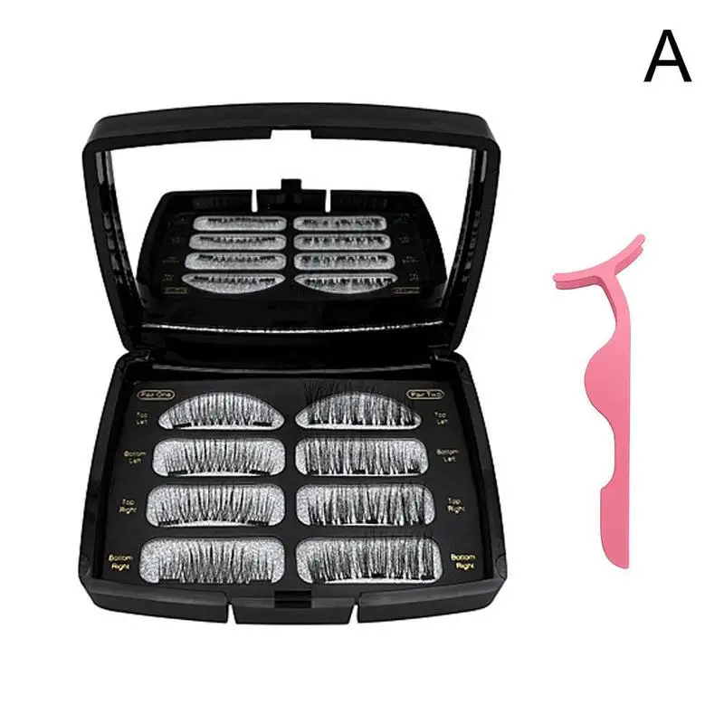 Magnetische Wimpers 4 Deel Magneten Handgemaakte 3D/6D магнитола Wimpers Natuurlijke Valse Wimper Comfortabele Met Geschenkdoos