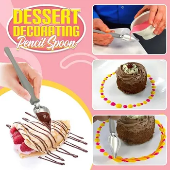 

Hot Sale DIY Chocolate Spoon Dessert Decorating Spoon Filter Spoons Cake Decoration для кухни посуда#PY25