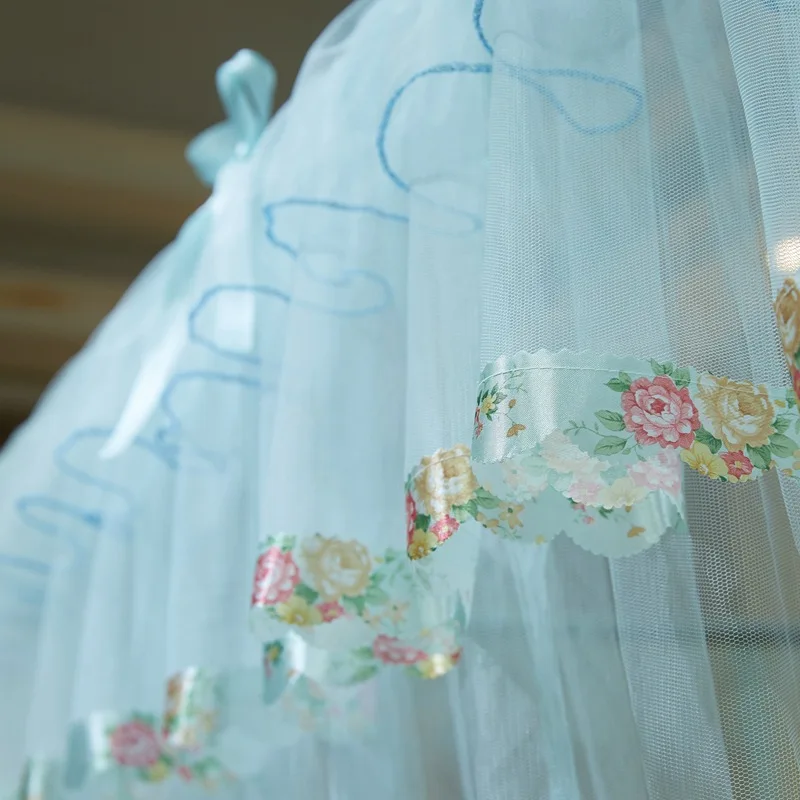 Summer New Three-Doors Quadrate Palace Mosquito Nets Stainless steel landing Bracket Thicken Quality Free shipping