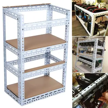 

10 GPU Graphics Card Chassis Rack Open Air Mining Case Computer Angle Steel Graphics Chassis Frame Miner Frame Rig Temp Monitor