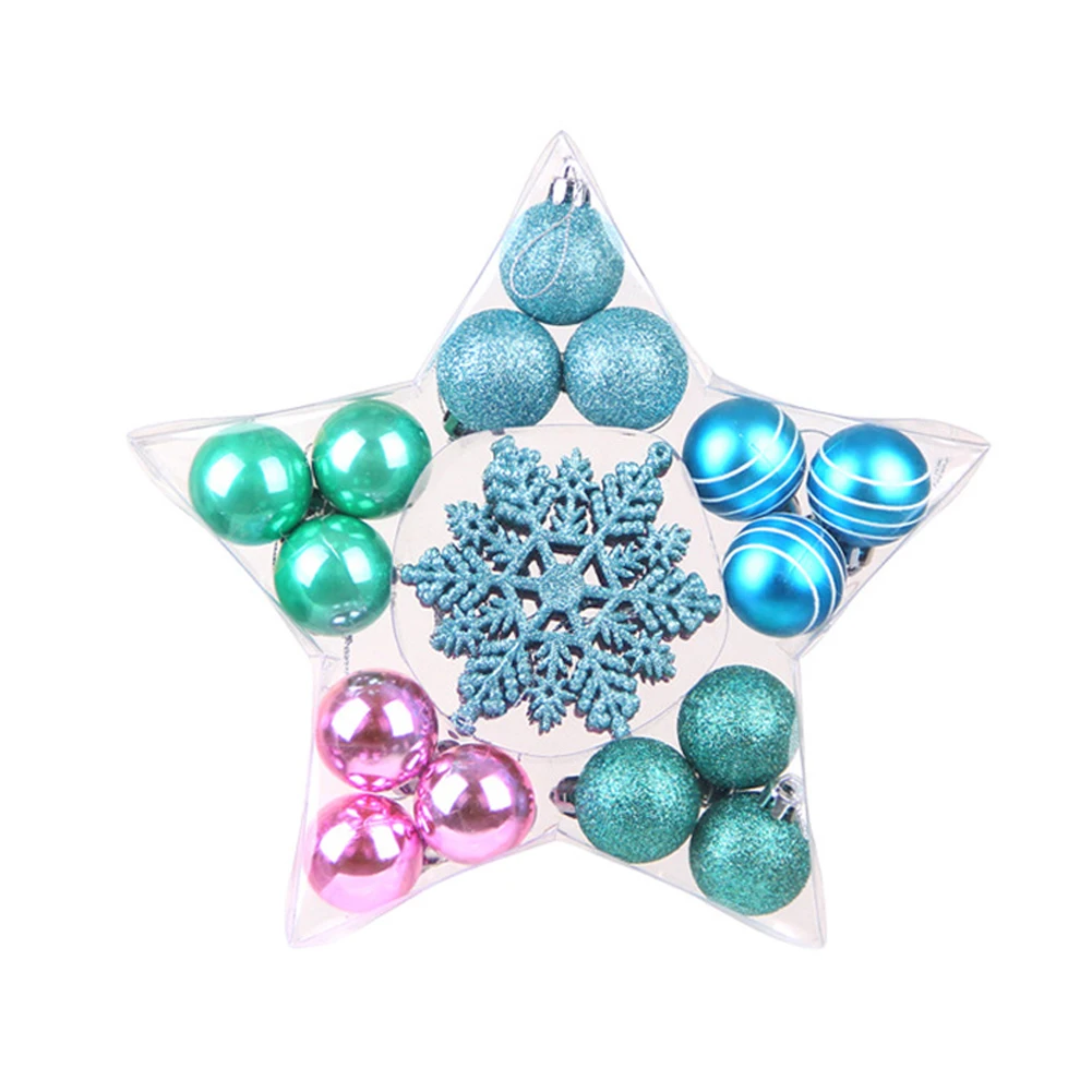

24pcs/set Home Room Props Decoration Small Mix Christmas Tree Pendant Balls Plastic Party Supplies Hanging DIY Ornaments