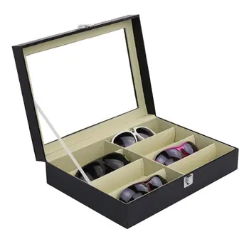 

8 Slot Eyeglass Sunglasses Storage Box Men Women Glasses Display Case Organizer Collect Boxes