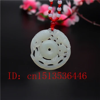 

Natural Chinese White Jade Carving Hollow Fish Pendant Necklace Fashion Lucky Amulet Gifts Women Man Sweater Chain