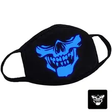 Маска для рта, дышащая, теплая, светится в темноте, Анти-пыль, маска для рта, Череп, зубы, узор, маски, аксессуары для одежды