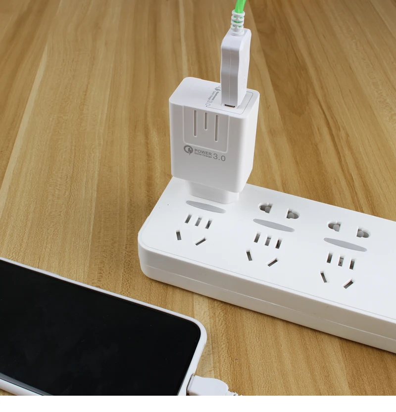 Зарядное устройство USB, 5 В, 3 А, адаптер питания, штепсельная вилка европейского стандарта, быстрое зарядное устройство для мобильного телефона, usb-кабель, адаптер Qualcomm Quick Charge 3,0, настенное зарядное устройство