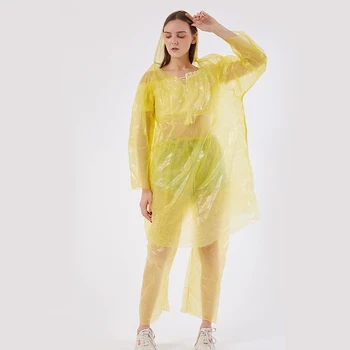 

Transparent Camping Travel Portable Emergency PE Sports Hiking Adult Raincoat Outdoor Waterproof Split Type Cycling Easy Carry