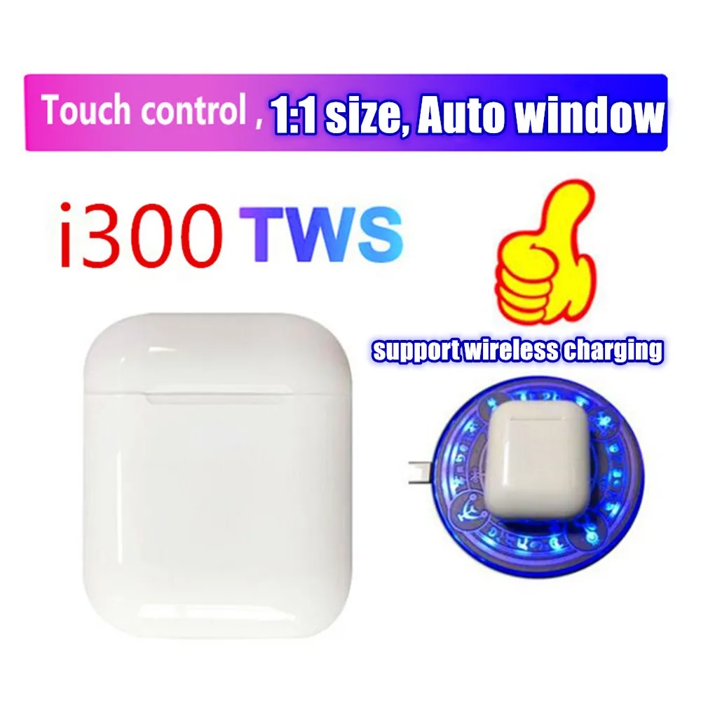 I300 наушники вкладыши tws с 1:1 вылить вверх Беспроводной 6D супер бас микрофоном i500 pk