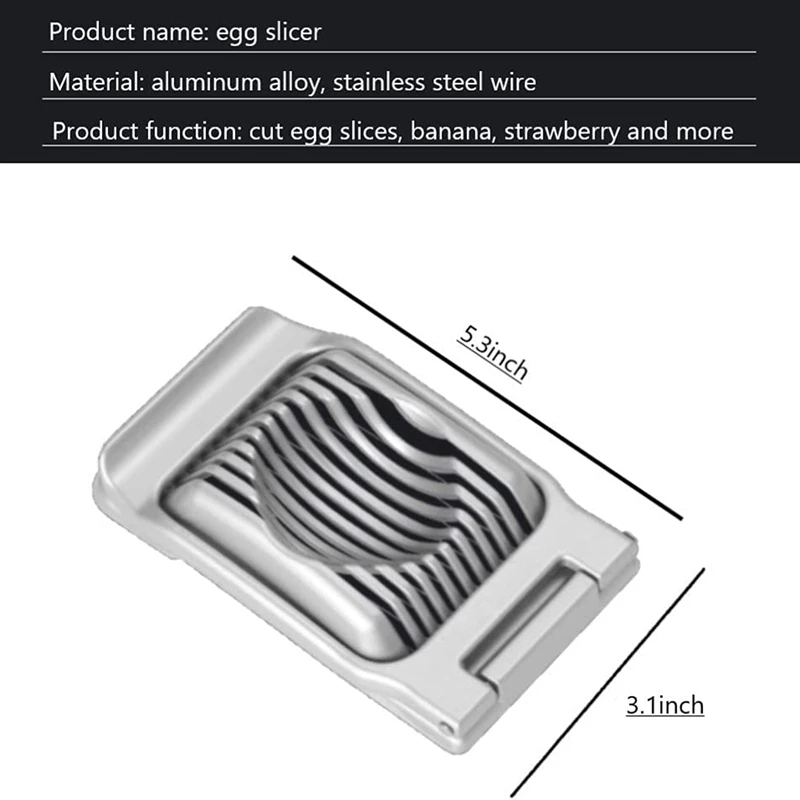 Thunder Group Aluminum Hinged Egg Slicer with Stainless Steel Wires