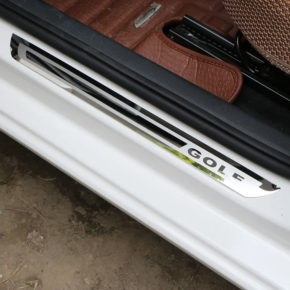 Наклейки на пороги из нержавеющей стали для Volkswagen VW Golf 6 MK6 2009 2010 2011 2012 Аксессуары для стайлинга автомобилей