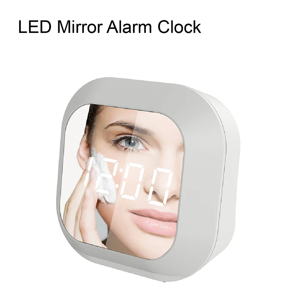 electronic USB alarm clock with LED mirror screen digital kids morning