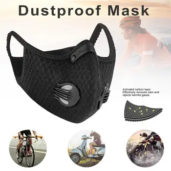 

Cycling Mask Double-valve Breathable Activated Carbon Anti PM2.5 Anti-fog Dustproof Protection Mask For Outdoor Cycling Hiking