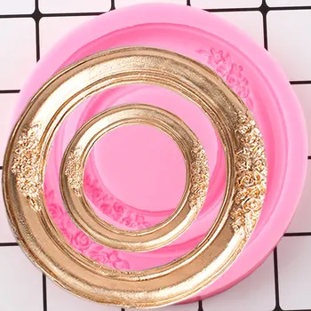 

Round Garland Cake Border Silicone Mold Flower Wedding Cake Decorating Tools Chocolate Candy Molds Cupcake Topper Fondant Moulds