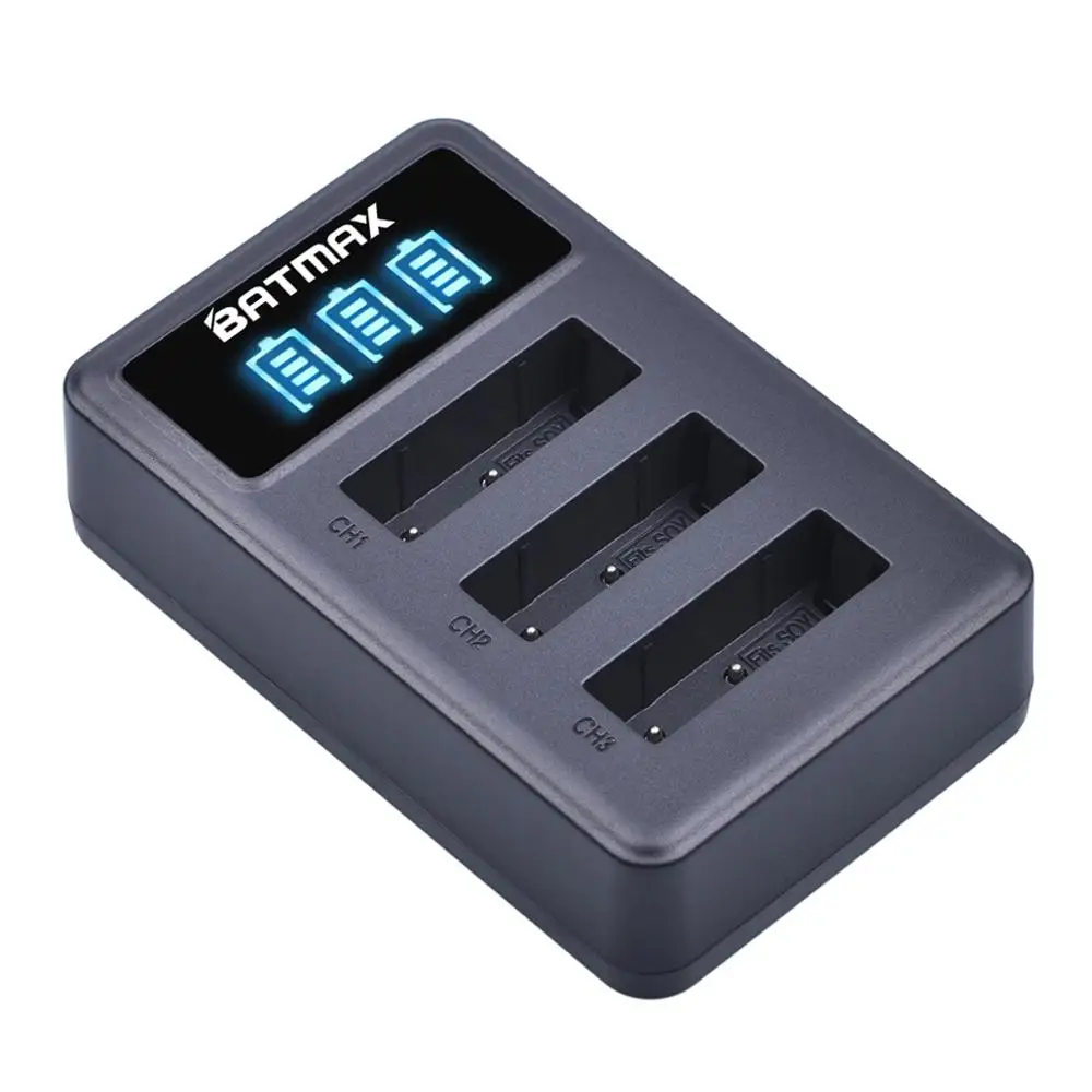 Batmax 1860mAh NP-BX1 Battery + LED 3 Slots Charger For Sony ZV-1F DSC-RX100 M6 M7 M5A M3 WX500 HX300 WX350 AS30V AS300 HX60 rechargeable battery,camera battery,rechargeable battery charger,sony battery