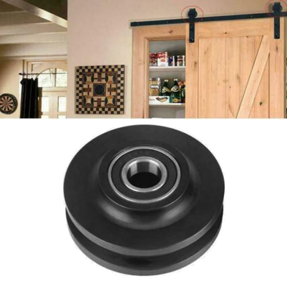 Barn Door Hanging Rail Pulley Wheel Sliding Hardware Roller Track Window Closet Supplies Durable