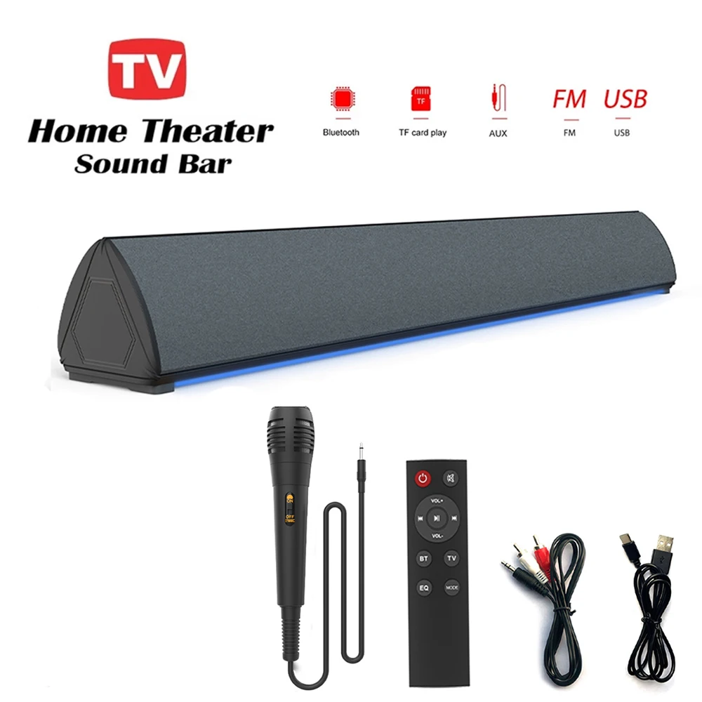 Wireless TV Sound Bar with Remote Control Support Bluetooth 5.0 USB Home Audio 3D Subwoofer Surround SoundBar for PC TV Speaker - ANKUX Tech Co., Ltd