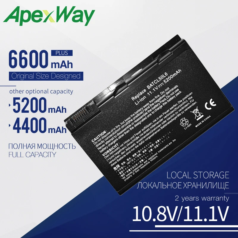 Аккумулятор для ноутбука Acer Aspire 11 1 3100 3103 3690 5100 5101 5102 5110 5515 5610 5630 5650 Extensa 5200 TravelMate 2490