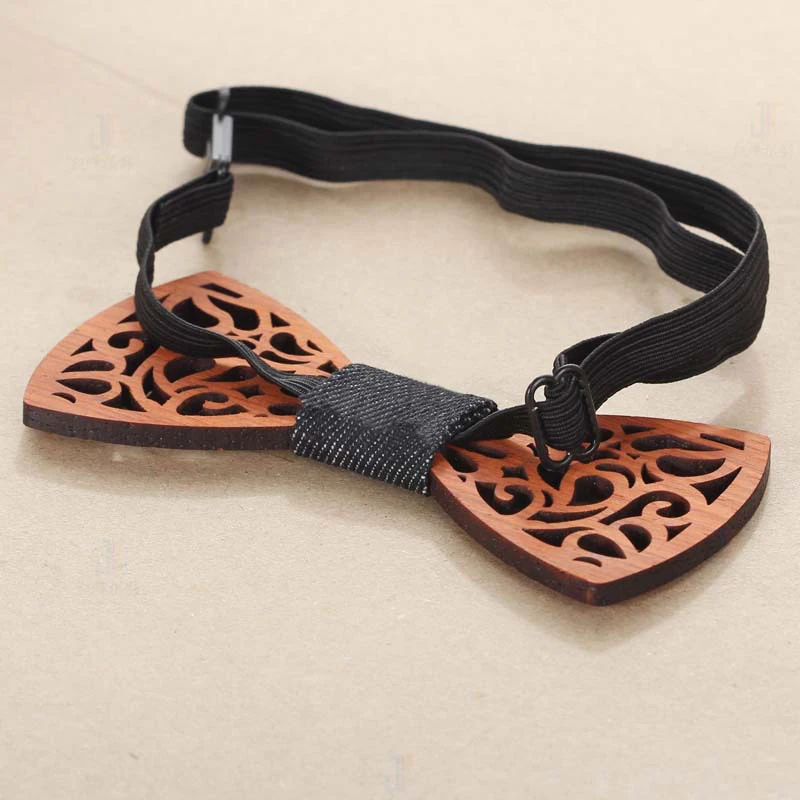 Fashion Wooden Bow Tie For Men Unisex Hollow Out Carved Retro Wooden Neck Ties Adjustable Strap Vintage Bowtie Gravata Corbatas neck tie