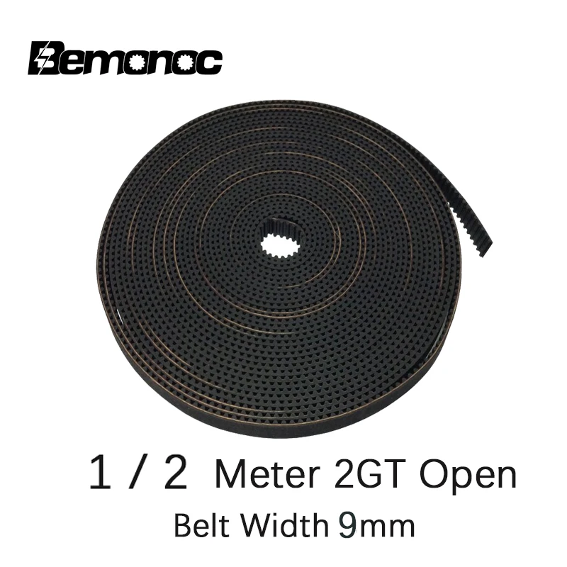 

Bemonoc 2GT-9 Open Synchronous Timing Belt GT2 Width 9mm Rubber Belt for Small Backlash Linear Motion 3D Printer 1/2Meter Choose