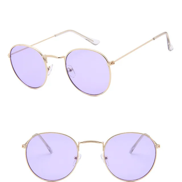 LeonLion 2021 Fashion Retro Sunglasses Men Round Vintage Glasses for Men/Women Luxury Sunglasses Men Small Lunette Soleil Homme GoldOceanPurple