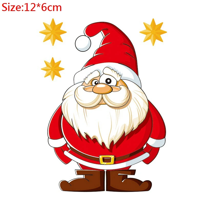 Christmas Window Stickers Santa Claus Snowman Elk Sticker Merry Christmas Decorations for Home Navidad Happy New Year - Color: 12x6cm 09