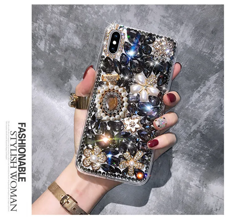 

Handwork Luxury bling diamonds crystal pearl Phone case For iPhone XS 11 Pro MAX XR X 6 7 8 Plus