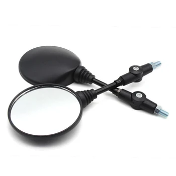 

2Pc/Pair Scooter E-Bike 10mm Rotary Folding Rearview Mirrors Electrombile Carbon Fiber Back Side Convex Mirror Motorcycle Mirror