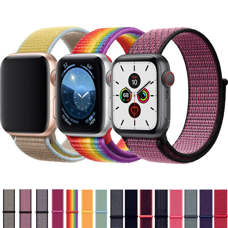 

Strap For Apple Watch band 42mm 38mm 5 4 3 correa iwatch 44mm 40mm sport loop bracelet Apple watch 5 4 accessories 5/3/2