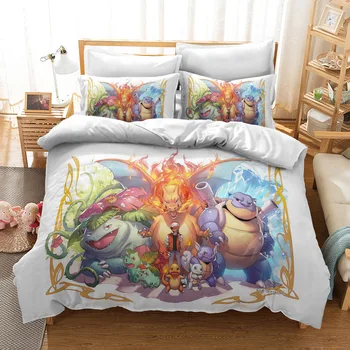 

Pikachu 3d Duvet Cover Set with Pillowcase Children Cartoon Character Printed Bedding Set AU EU US Single Double King Size 02