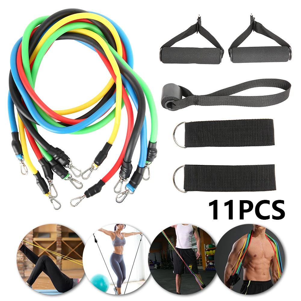 

11pcs/set Pull Rope Fitness Exercises Resistance Bands Yoga Latex Tubes Crossfit Stretch Training Home Gyms Workout Elastic Band