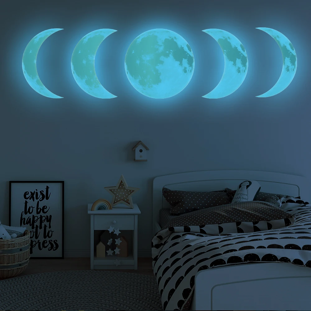 Glow in the Dark Moon wall art abstract wall art home decorwall