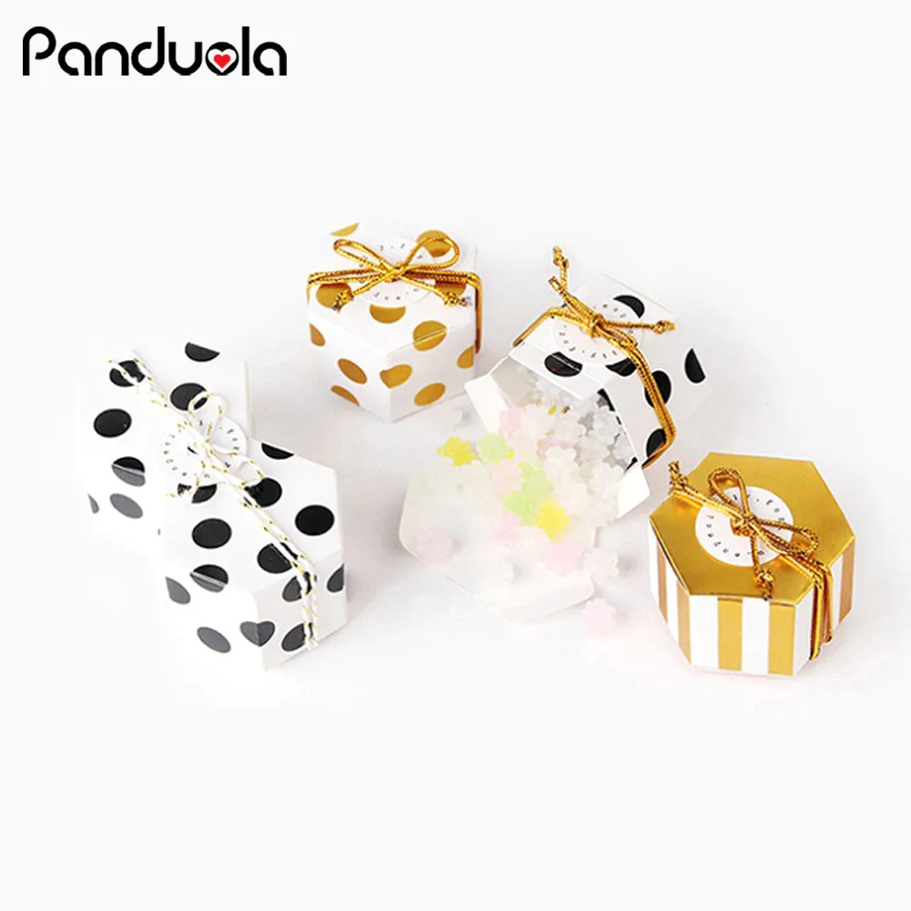 Gift Box Striped Dots Boite Dragees Bonbonniere Packaging Wedding Favor Boxes For Candy Cake Party Present Chocolate Sweet Bags