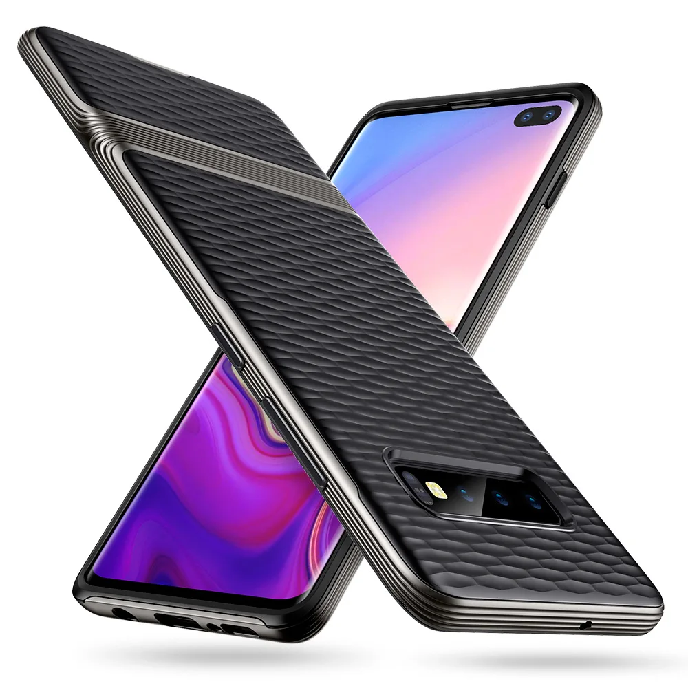 Чехол ESR для samsung Galaxy S10 Plus, TPU+ PC чехол, тонкий гибридный дизайн, водоотталкивающая текстура, бампер для телефона samsung S10 Plus - Цвет: Черный